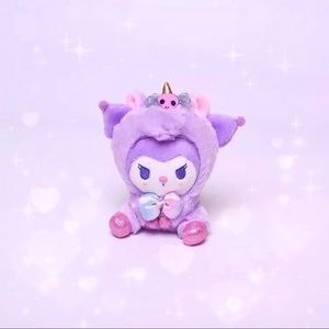 Kuromi unicorn-theme plush keychain